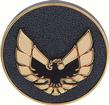 1976-81 Firebird; Door Panel Emblem; Black and Gold; Each