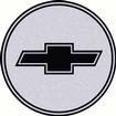 1982-2002 Chevrolet GTA Wheel Center Cap Emblem; 2-1/8"; Black Bow Tie logo with Silver Background 