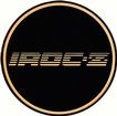 2-1/8" GTA Wheel Center Cap Emblem with Gold IROC-Z Logo and Black Background