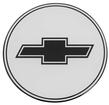Wheel Center Cap Emblem; with Chrome Bow Tie; Silver Background; 2-15/16"; with R15 Wheel 