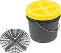 OER® Authorized Grit Guard Basic Wash System 3.5 Gallon Black Pail with Yellow Lid