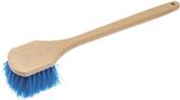 Scrub Brush Strong Bristles Straight Head 18" Handle Blue