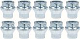Lug Nut Set; Open End; 3/4" Hex Head; 12mm-1.50; 1" Tall; 1/4" Shank; Use With Spacers; Set of 10