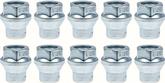 Lug Nut Set; Open End; 3/4" Hex Head; 7/16"- 20; 1" Tall; 1/4" Shank; Use With Spacers; Set Of 10