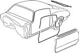 1970-81 Camaro without Outer Door Reveal Molding or T-Tops Weatherstrip Kit with OEM Style Felts