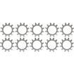 External Tooth Lock Washer, 7/16" ID, Zinc Plated, 10 Piece Set