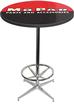 1948-53 Style Black/Red Mopar parts And accessories Logo Pub Table With Chrome Base And Foot Rest