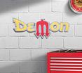 Photorealistic Metal Sign; Demon Logo; Measures 18" X 7"  